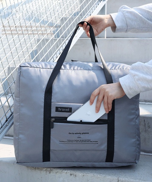 florist(フローリスト)の「【キャリーオン対応・約25L】 撥水 パッカブルライトトラベルバッグ/ サブバッグ(トラベルグッズ・レディース・ブラック/ダークパープル/クリーム/グレー・FREE)」の14枚目の写真