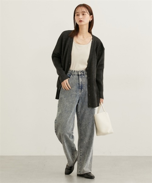 nissen（ニッセン）の「肩レースデザインオーバーサイズドルマンカーディガン（ニット/セーター・レディース・チャコールグレー/ブラック・FREE）」の15枚目の写真