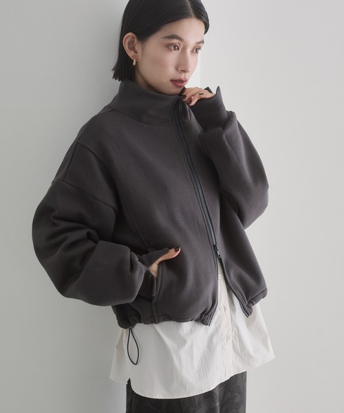 セール】裏起毛ダブルジップ ハイネックブルゾン（ブルゾン）｜hunch