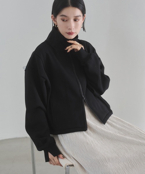 セール】裏起毛ダブルジップ ハイネックブルゾン（ブルゾン）｜hunch