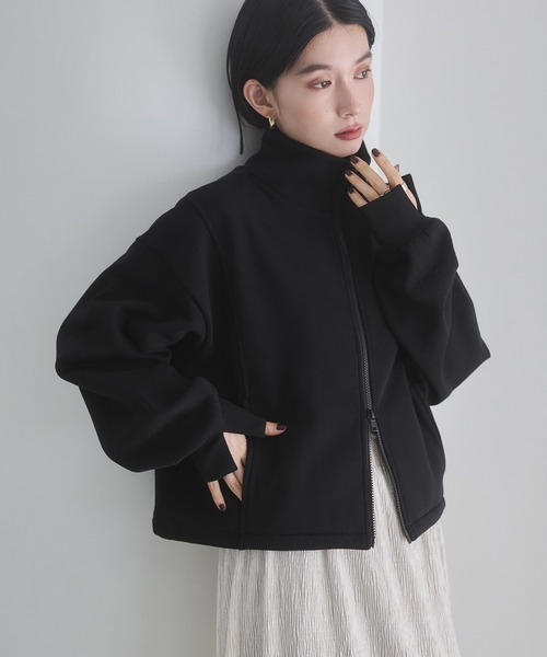 セール】裏起毛ダブルジップ ハイネックブルゾン（ブルゾン）｜hunch