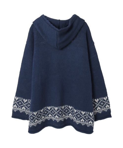 ピンクハウス　三つ子のくまの冬支度柄編み込みフード付きニット PINK HOUSE（ピンクハウス）の「三つ子のくまの冬支度柄編み込みフード