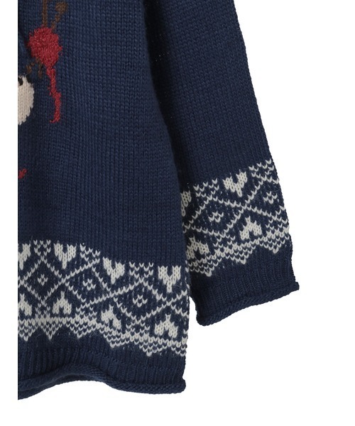 PINK HOUSE（ピンクハウス）の「三つ子のくまの冬支度柄編み込みフード