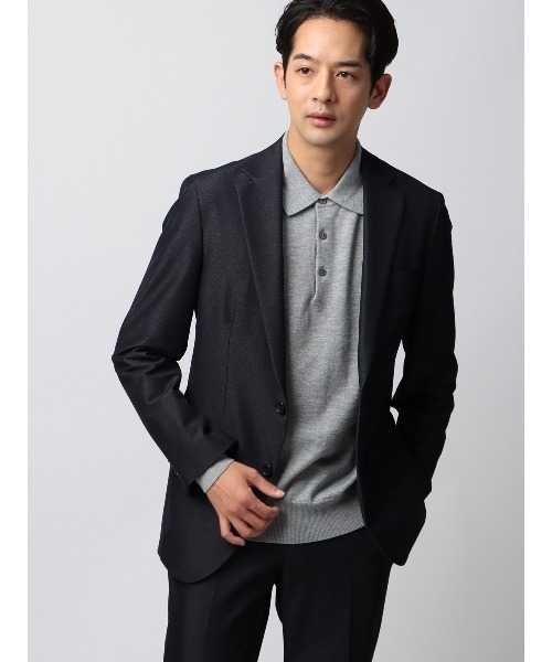 セール】ポロニット 長袖 ウォッシャブル ウールブレンド天竺 無地