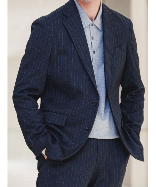 SUIT SQUARE（スーツスクエア）の「ポロニット 長袖 ウォッシャブル ウールブレンド天竺 無地 オフィニット（ニット/セーター・メンズ・グレー/ブラック・M/S/LL/L）」の17枚目の写真