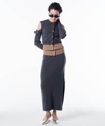 LACE TRIM WOOL DRESS/レーストリムウールドレス（ドレス）｜JOSE MOON