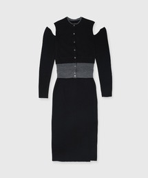 CUTTING LAYERED KNIT DRESS/カッティングレイヤードニットドレス