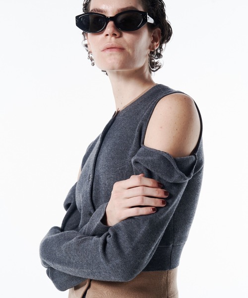 JOSE MOON(ジョゼムーン)の「CUTTING LAYERED KNIT DRESS/カッティングレイヤードニットドレス(ワンピース・レディース・グレー/ブラック・FREE)」の9枚目の写真