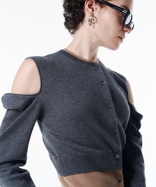 JOSE MOON(ジョゼムーン)の「CUTTING LAYERED KNIT DRESS/カッティングレイヤードニットドレス(ワンピース・レディース・グレー/ブラック・FREE)」の10枚目の写真