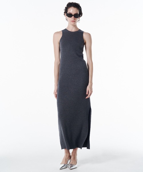 JOSE MOON(ジョゼムーン)の「CUTTING LAYERED KNIT DRESS/カッティングレイヤードニットドレス(ワンピース・レディース・グレー/ブラック・FREE)」の13枚目の写真