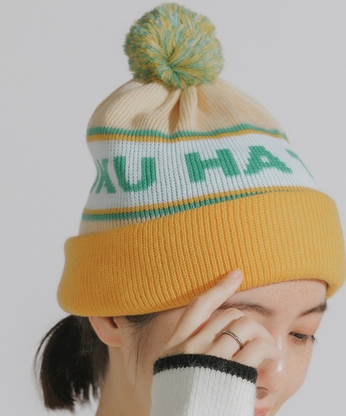 BOKUTANO BHT Bonbon Knit Cap ボンボン付き ウール ジャガード ニット