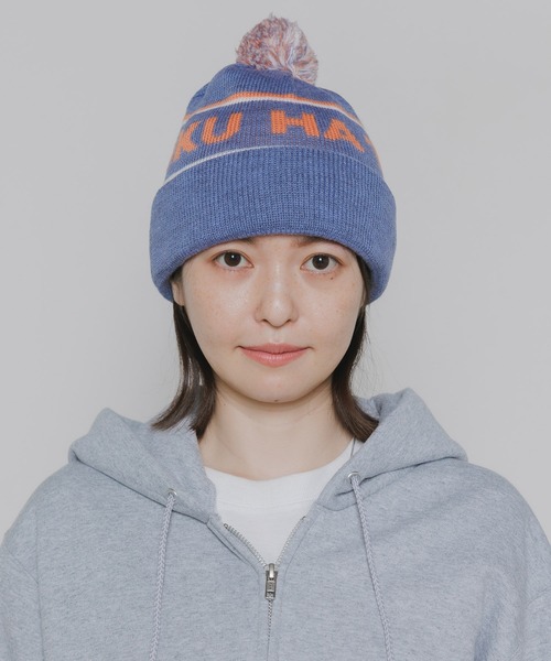 BOKUTANO BHT Bonbon Knit Cap ボンボン付き ウール ジャガード ニット