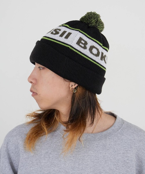 BOKUTANO BHT Bonbon Knit Cap ボンボン付き ウール ジャガード ニット