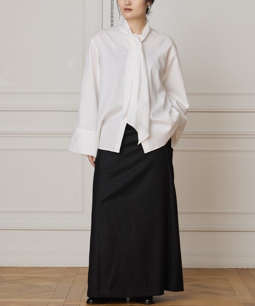 IENA LA BOUCLE（イエナラブークル）の「IENA LA BOUCLE コットンフロンタブルボウタイブラウス（シャツ/ブラウス・レディース・ブルー/ホワイト・FREE）」の8枚目の写真