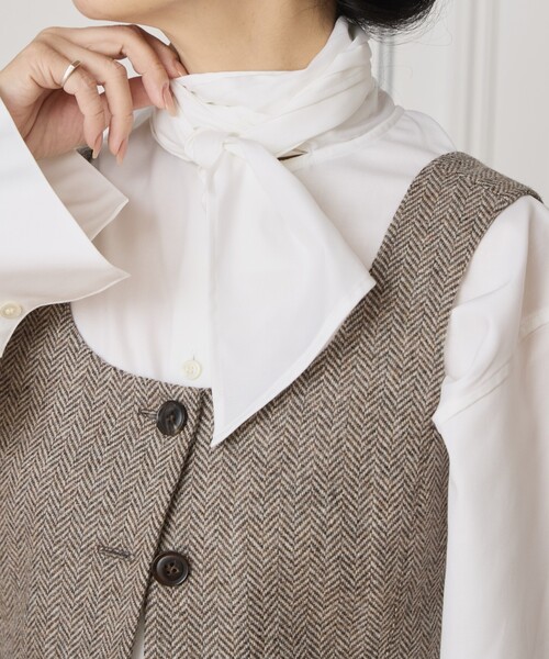 IENA LA BOUCLE（イエナラブークル）の「IENA LA BOUCLE コットンフロンタブルボウタイブラウス（シャツ/ブラウス・レディース・ブルー/ホワイト・FREE）」の14枚目の写真