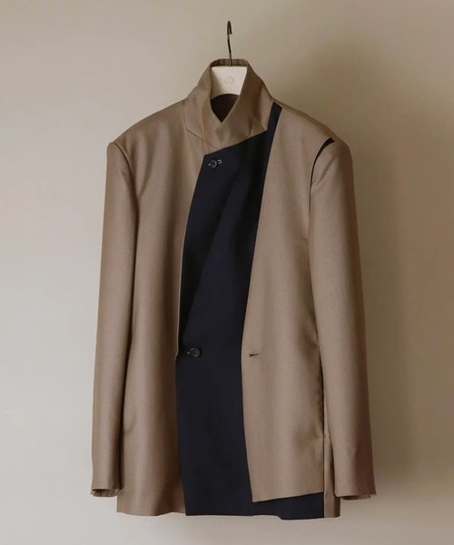 ETHOSENS(エトセンス)の「【ETHOSENS/エトセンス】Layer jacket(テーラードジャケット・メンズ・ブラック/ブラウン・1/2)」の4枚目の写真