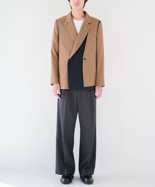 ETHOSENS(エトセンス)の「【ETHOSENS/エトセンス】Layer jacket(テーラードジャケット・メンズ・ブラック/ブラウン・1/2)」の19枚目の写真