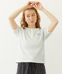 MILKFED.（ミルクフェド）の「STRIPED FLOWER WAFFLE S/S TOP（Tシャツ/カットソー・メンズ）」