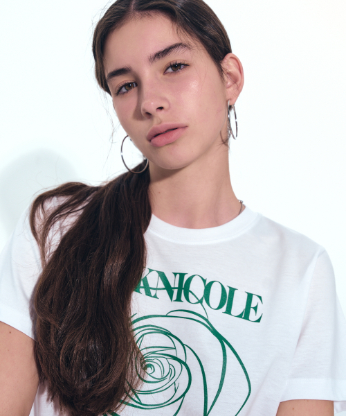 NICK&NICOLE（ニックアンドニコール）の「ROSE NICOLE LABEL SLIM TOP_WHITE GREEN（Tシャツ/カットソー・レディース・その他・FREE）」の2枚目の写真