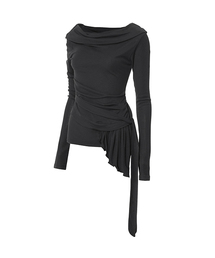 FLAREUP（フレアアップ）の「Faye Frill Long Sleeve (FL-160_Black)（Tシャツ/カットソー）」