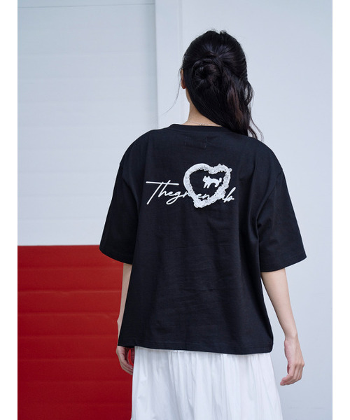 THE GREEN LAB（ザグリーンラボ）の「ハートキャットレース半袖Tシャツ[ブラック]（Tシャツ/カットソー・レディース・その他・FREE）」の5枚目の写真