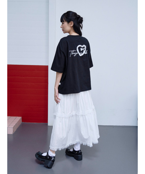 THE GREEN LAB（ザグリーンラボ）の「ハートキャットレース半袖Tシャツ[ブラック]（Tシャツ/カットソー・レディース・その他・FREE）」の6枚目の写真