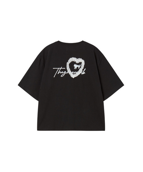 THE GREEN LAB（ザグリーンラボ）の「ハートキャットレース半袖Tシャツ[ブラック]（Tシャツ/カットソー・レディース・その他・FREE）」の10枚目の写真