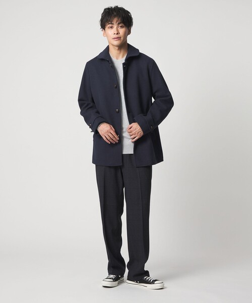 A DAY IN THE LIFE UNITED ARROWS(アデイインザライフユナイテッドアローズ)の「ニットメルトン ショールカラーコート<A DAY IN THE LIFE>(その他アウター・メンズ・ネイビー/ブラウン系/ダークグレー・L/M/XL/S)」の5枚目の写真