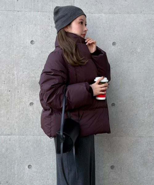 LAULEN（ローレン）の「2way collar short down coat /2wayカラーショートダウンコート（ダウンジャケット/コート・レディース・ブラック/ブラウン・FREE）」の2枚目の写真