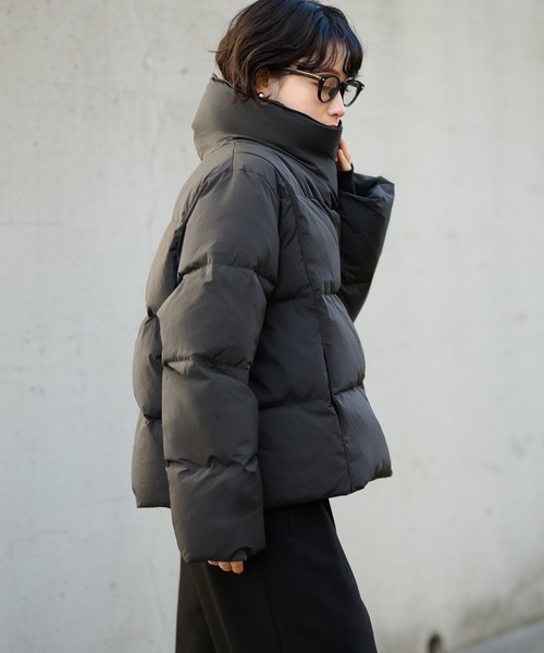 LAULEN（ローレン）の「2way collar short down coat /2wayカラーショートダウンコート（ダウンジャケット/コート・レディース・ブラック/ブラウン・FREE）」の7枚目の写真