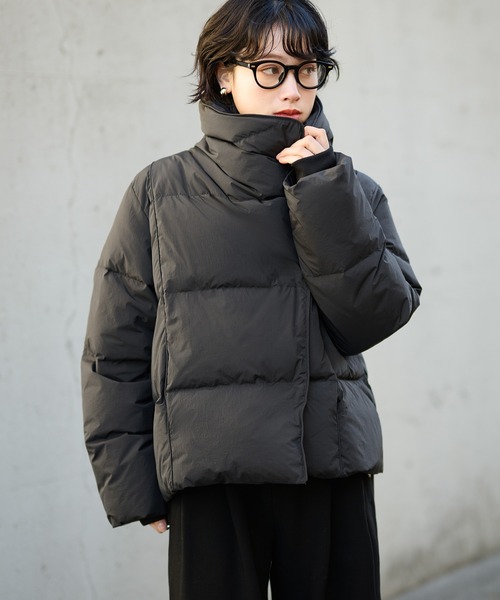 LAULEN（ローレン）の「2way collar short down coat /2wayカラーショートダウンコート（ダウンジャケット/コート・レディース・ブラック/ブラウン・FREE）」の9枚目の写真