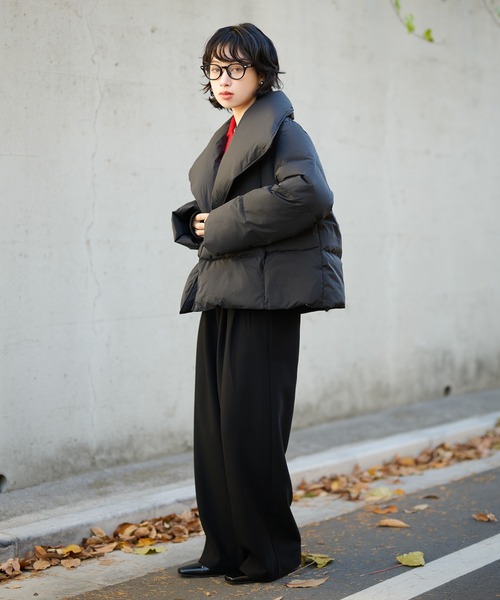 LAULEN（ローレン）の「2way collar short down coat /2wayカラーショートダウンコート（ダウンジャケット/コート・レディース・ブラック/ブラウン・FREE）」の11枚目の写真