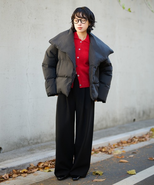 LAULEN（ローレン）の「2way collar short down coat /2wayカラーショートダウンコート（ダウンジャケット/コート・レディース・ブラック/ブラウン・FREE）」の13枚目の写真