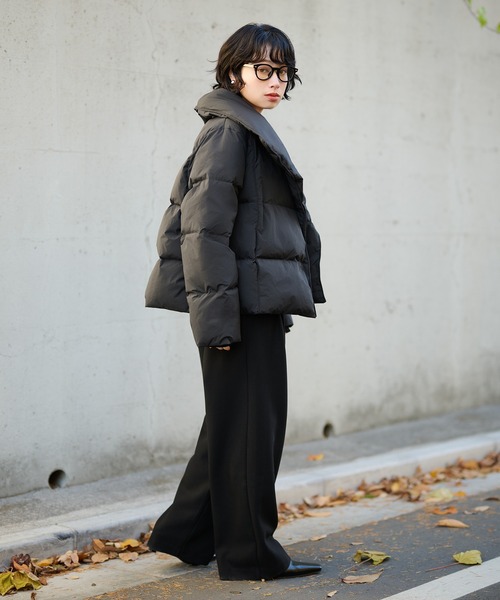 LAULEN（ローレン）の「2way collar short down coat /2wayカラーショートダウンコート（ダウンジャケット/コート・レディース・ブラック/ブラウン・FREE）」の15枚目の写真