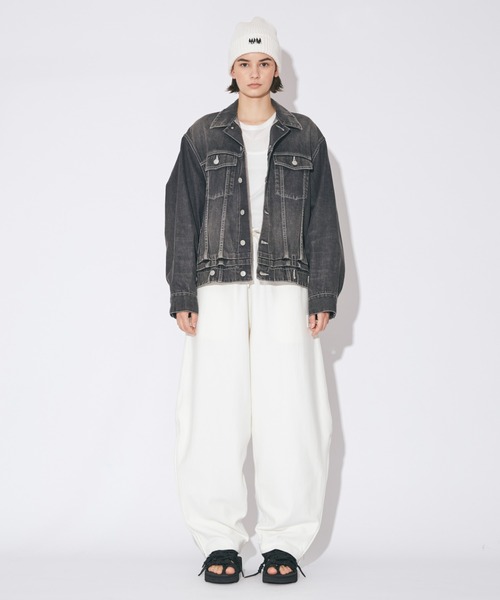 beautiful people（ビューティフルピープル）の「suvin compact sweat  zip up bow pants（スウェットパンツ・レディース・ブラック/オフホワイト・36）」の6枚目の写真