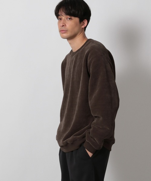 LAKOLE（ラコレ）の「カットジャガード裏ボアプルオーバー / 588863（スウェット・メンズ・ブルー/ライトグレー/ブラウン・MEDIUM/LARGE）」の2枚目の写真