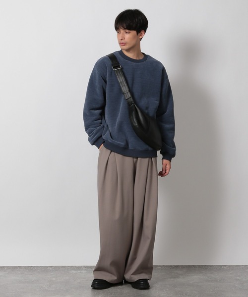 LAKOLE（ラコレ）の「カットジャガード裏ボアプルオーバー / 588863（スウェット・メンズ・ブルー/ライトグレー/ブラウン・MEDIUM/LARGE）」の4枚目の写真