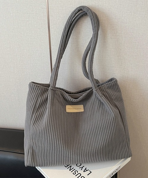 Miniministore(ミニミニストア)の「トートバッグ レディース コーデュロイ(トートバッグ・レディース・ブラック/カーキ/マスタード/グレー/オフホワイト・FREE)」の3枚目の写真