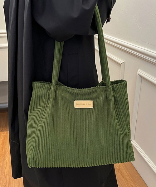 Miniministore(ミニミニストア)の「トートバッグ レディース コーデュロイ(トートバッグ・レディース・ブラック/カーキ/マスタード/グレー/オフホワイト・FREE)」の6枚目の写真