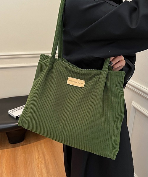 Miniministore(ミニミニストア)の「トートバッグ レディース コーデュロイ(トートバッグ・レディース・ブラック/カーキ/マスタード/グレー/オフホワイト・FREE)」の7枚目の写真