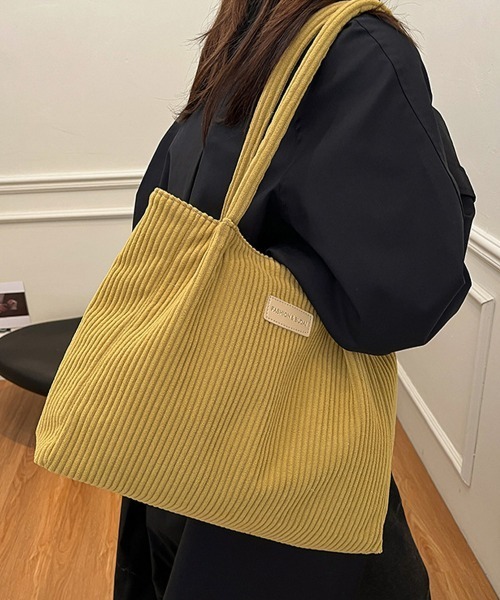 Miniministore(ミニミニストア)の「トートバッグ レディース コーデュロイ(トートバッグ・レディース・ブラック/カーキ/マスタード/グレー/オフホワイト・FREE)」の8枚目の写真
