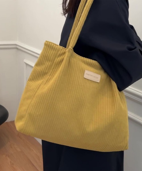Miniministore(ミニミニストア)の「トートバッグ レディース コーデュロイ(トートバッグ・レディース・ブラック/カーキ/マスタード/グレー/オフホワイト・FREE)」の9枚目の写真