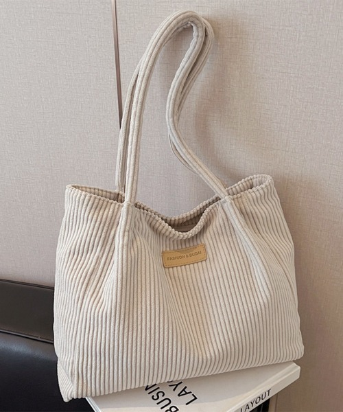 Miniministore(ミニミニストア)の「トートバッグ レディース コーデュロイ(トートバッグ・レディース・ブラック/カーキ/マスタード/グレー/オフホワイト・FREE)」の11枚目の写真