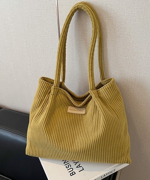 Miniministore(ミニミニストア)の「トートバッグ レディース コーデュロイ(トートバッグ・レディース・ブラック/カーキ/マスタード/グレー/オフホワイト・FREE)」の13枚目の写真