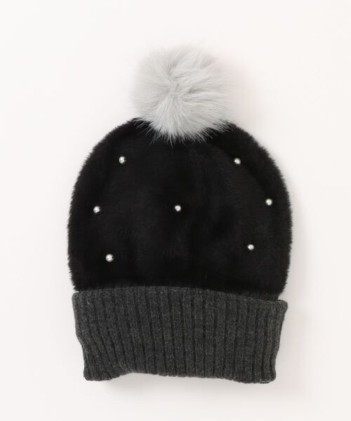 HAKKA KIDS（ハッカキッズ）の「2WAYニット帽マフラー（ニットキャップ/ビーニー・キッズ・オフホワイト/ブラック・FREE）」の2枚目の写真