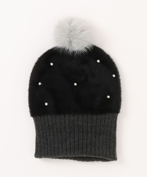 HAKKA KIDS（ハッカキッズ）の「2WAYニット帽マフラー（ニットキャップ/ビーニー・キッズ・オフホワイト/ブラック・FREE）」の4枚目の写真