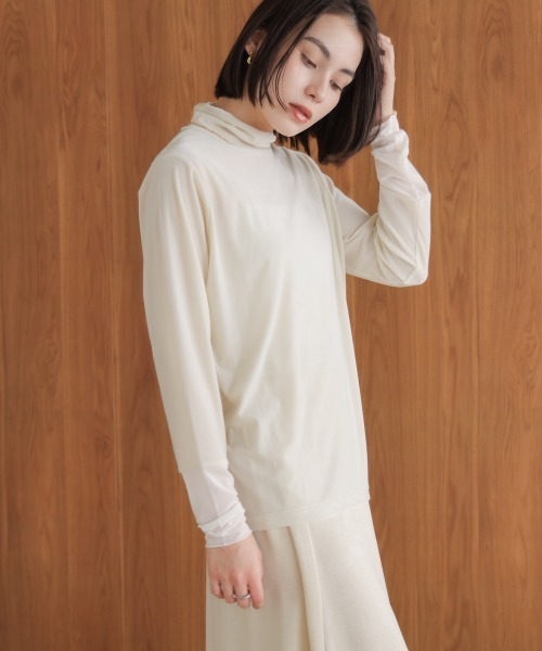 Bou Jeloud(ブージュルード)の「シアーベロアインナー(Tシャツ/カットソー・レディース・オフホワイト/グレー/グリーン/ブラック・FREE)」の10枚目の写真