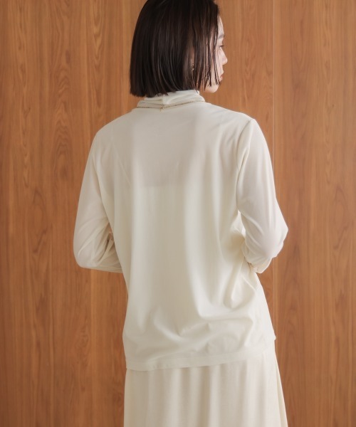 Bou Jeloud(ブージュルード)の「シアーベロアインナー(Tシャツ/カットソー・レディース・オフホワイト/グレー/グリーン/ブラック・FREE)」の11枚目の写真