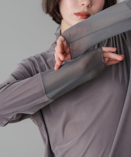 Bou Jeloud(ブージュルード)の「シアーベロアインナー(Tシャツ/カットソー・レディース・オフホワイト/グレー/グリーン/ブラック・FREE)」の15枚目の写真