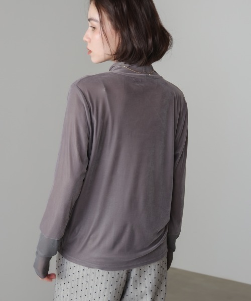 Bou Jeloud(ブージュルード)の「シアーベロアインナー(Tシャツ/カットソー・レディース・オフホワイト/グレー/グリーン/ブラック・FREE)」の20枚目の写真